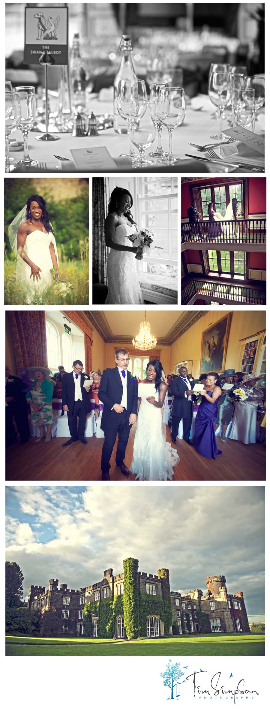 Wedding photographs at a castle