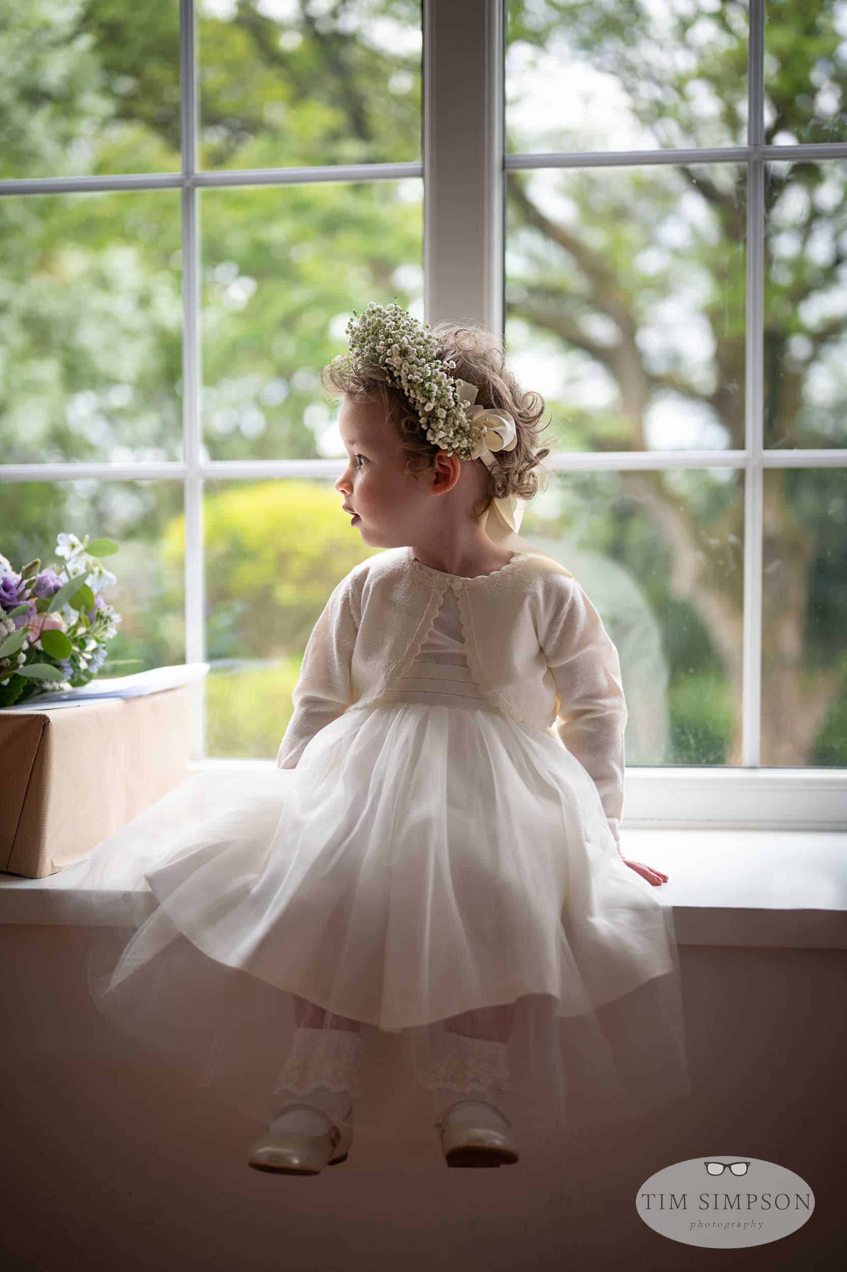 cute young bridesmaid at a wedding