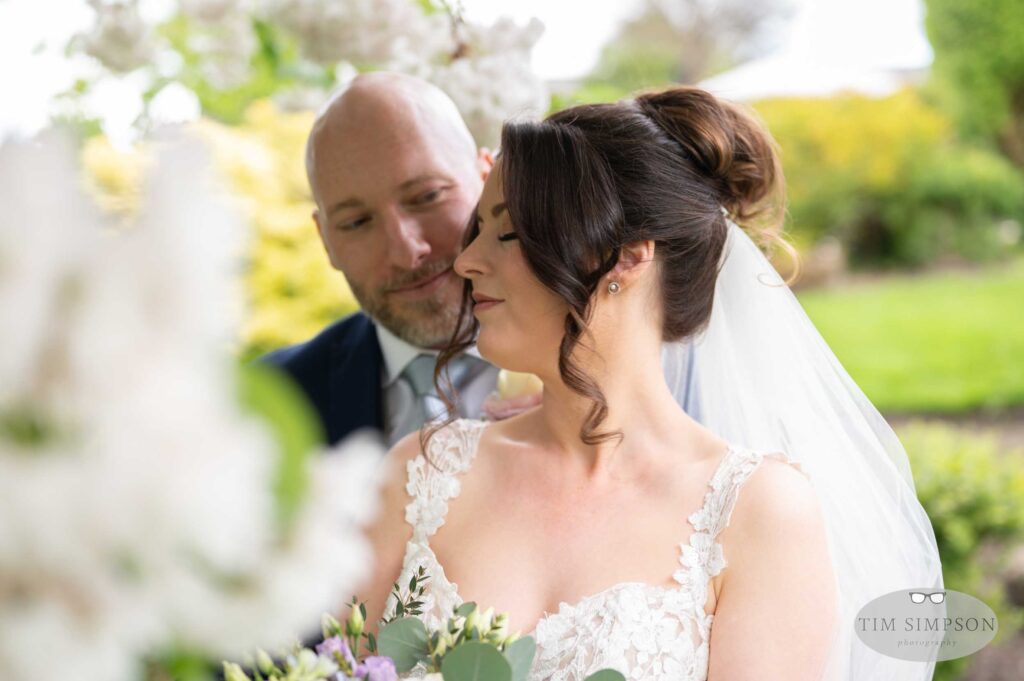 bridal porttait with blossom